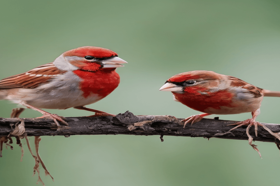 red sparrows birds